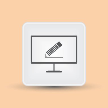 Vektör monitör web simgesi ile. İnternet tasarım için