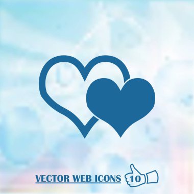 Kalp simge vektör. Aşk sembolü. Sevgililer günü işareti