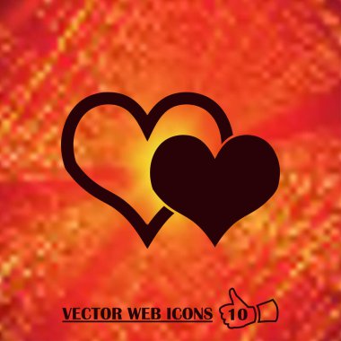 Kalp simge vektör. Aşk sembolü. Sevgililer günü işareti