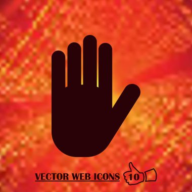 Trendy düz Stil simge elinde durdurmak. Vektör çizim, Eps10.