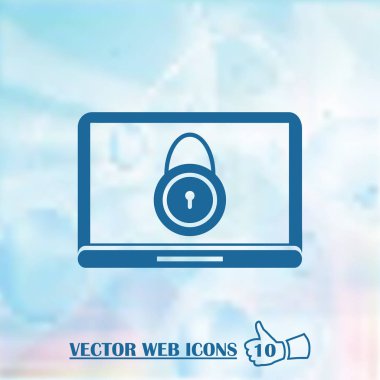 dizüstü vektör simgesinde kilitle