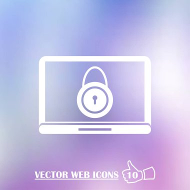 dizüstü vektör simgesinde kilitle