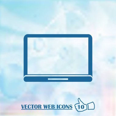 Dizüstü bilgisayar simgesini trendy düz stil. Vektör çizim, Eps10.