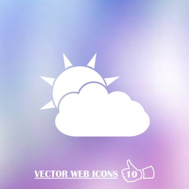 Güneş ve bulut hava web simge gösteren resim