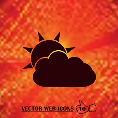 Güneş ve bulut hava web simge gösteren resim