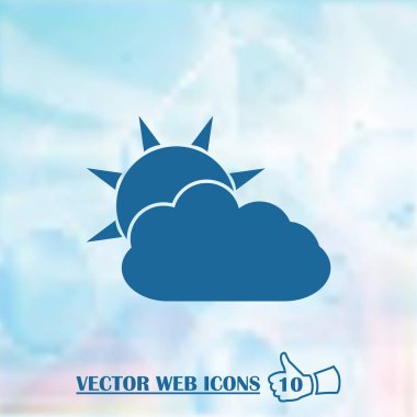 Güneş ve bulut hava web simge gösteren resim