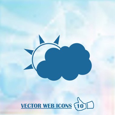 Güneş ve bulut hava web simge gösteren resim