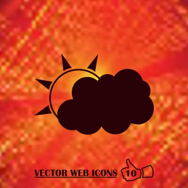 Güneş ve bulut hava web simge gösteren resim