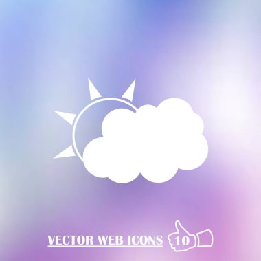 Güneş ve bulut hava web simge gösteren resim