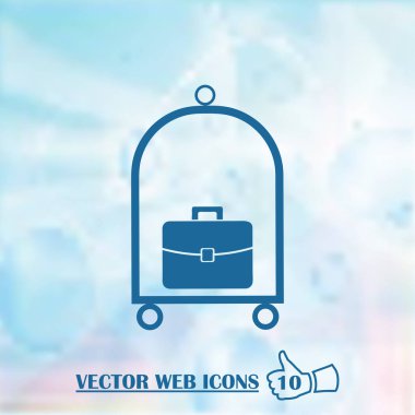 Vektör bavul. Bagaj web tasarım simgesi