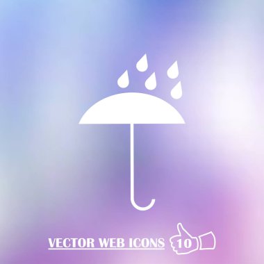 şemsiye Simgesi vektör düz tasarımı