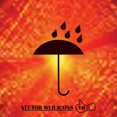 şemsiye Simgesi vektör düz tasarımı