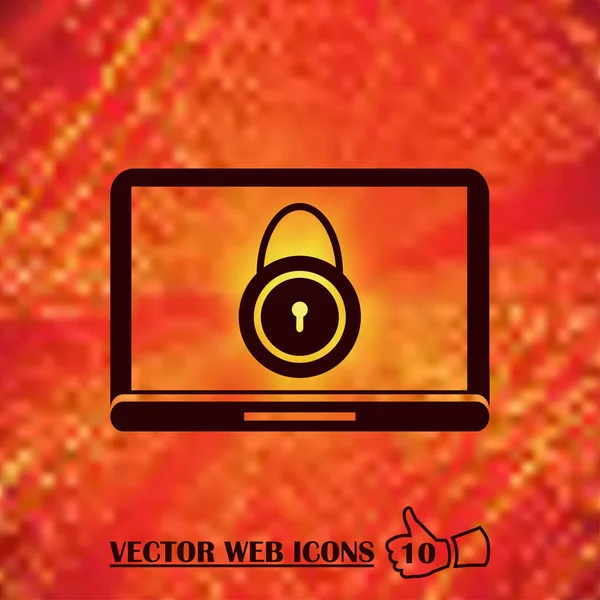 Lock in laptop vector icon — стоковый вектор