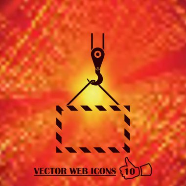 ekibimizi vinç kanca, iş, yükleme kaldırma vektör görüntü çalışır