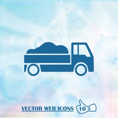 Kamyon logosu illüstrasyon bir arka plan üzerinde