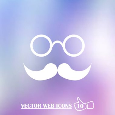 Bıyık ve gözlük web simgesi.
