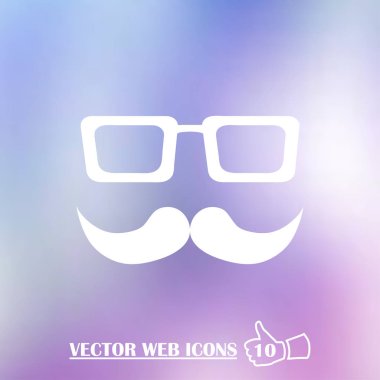 Bıyık ve gözlük web simgesi.