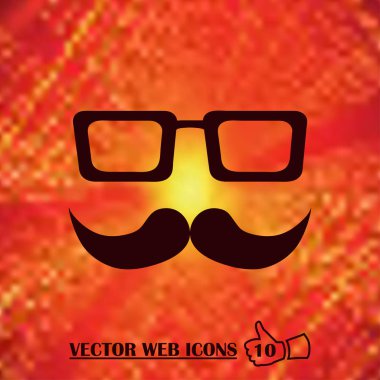 Bıyık ve gözlük web simgesi.