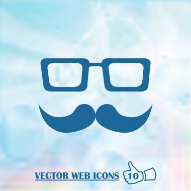 Bıyık ve gözlük web simgesi.