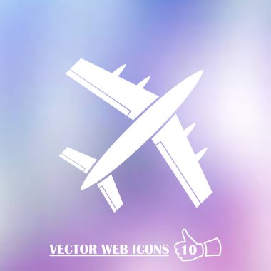 Uçak simge vektör, katı illüstrasyon, sembol