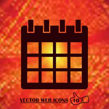 Takvim simgesi, vektör illüstrasyonu. Düz tasarım biçimi