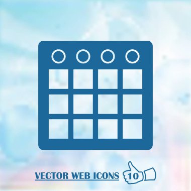 Takvim simgesi, vektör illüstrasyonu. Düz tasarım biçimi