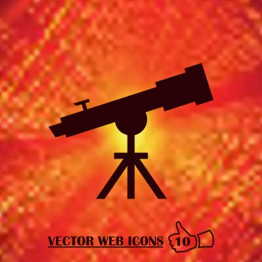 Teleskop simge vektör, katı illüstrasyon