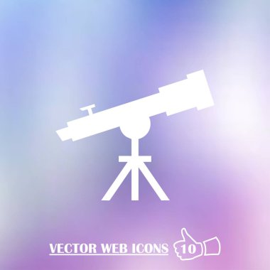 Teleskop simge vektör, katı illüstrasyon