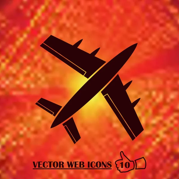 Uçak simge vektör, katı illüstrasyon, sembol