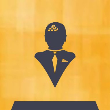 Profil başına altın simgesi olan. vektör çizim