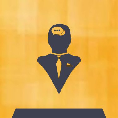 Ekibimizi insan kafası ve sohbet. vektör simgesi