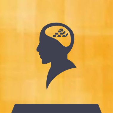 Profil başına altın simgesi olan. vektör çizim