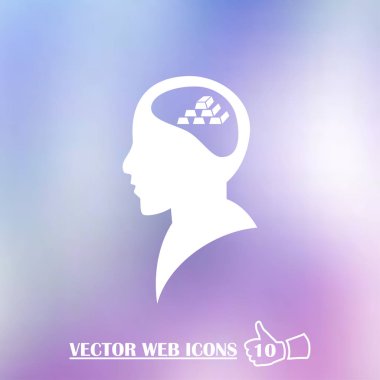 Profil başına altın simgesi olan. vektör çizim