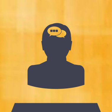 Ekibimizi insan kafası ve sohbet. vektör simgesi