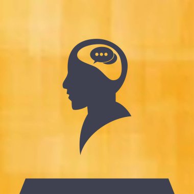 Ekibimizi insan kafası ve sohbet. vektör simgesi