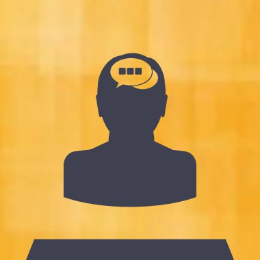 Ekibimizi insan kafası ve sohbet. vektör simgesi