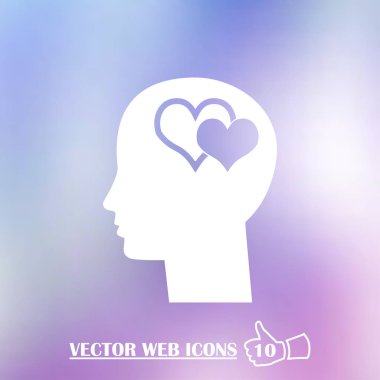 kafa ile kalp sembol siluet