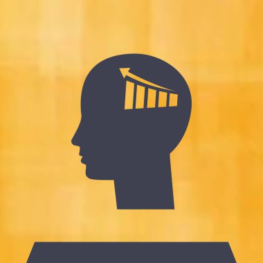 Vektör beyin çalışma Infographic. İnsan kafa diyagramı şablonu