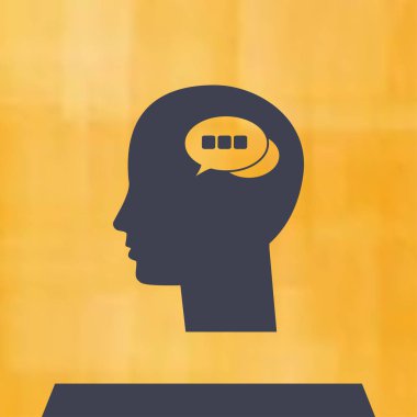 Ekibimizi insan kafası ve sohbet. vektör simgesi