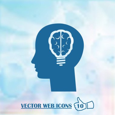 ampul beyin kavramı simge. Vektör Eps 10