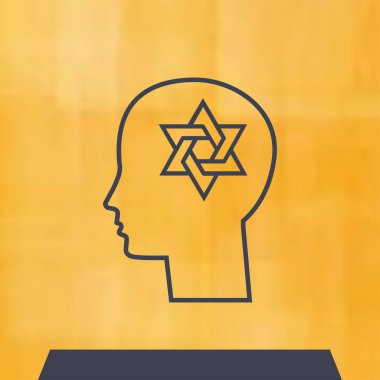 Resimde bir David yıldız erkek baş simgesinin