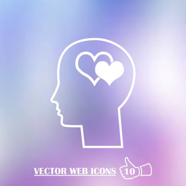 kafa ile kalp sembol siluet