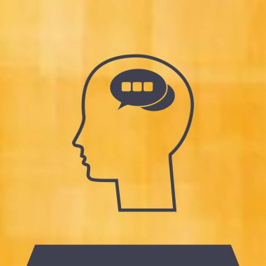 Ekibimizi insan kafası ve sohbet. vektör simgesi