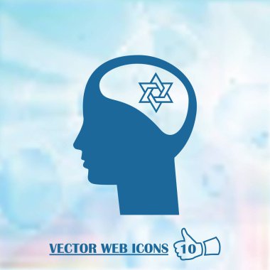 Resimde bir David yıldız erkek baş simgesinin