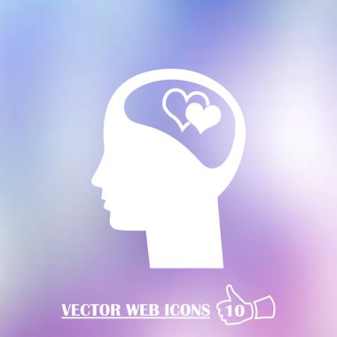 kafa ile kalp sembol siluet