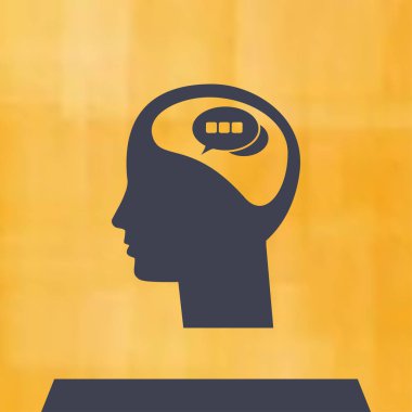 Ekibimizi insan kafası ve sohbet. vektör simgesi