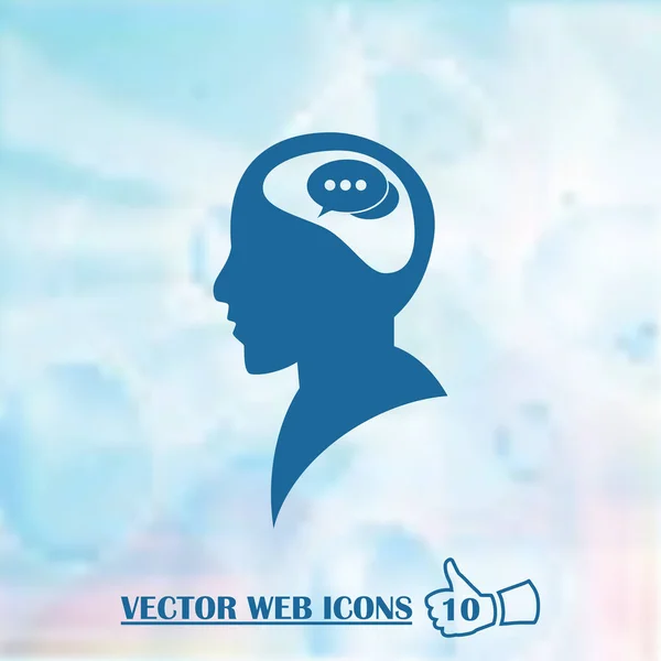 Pictograph of human head and chat. vector icon — Stock Vector