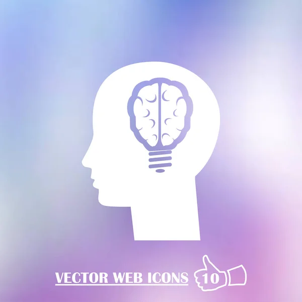 Икона концепции лампочки мозга. Векторные Eps 10 — стоковый вектор