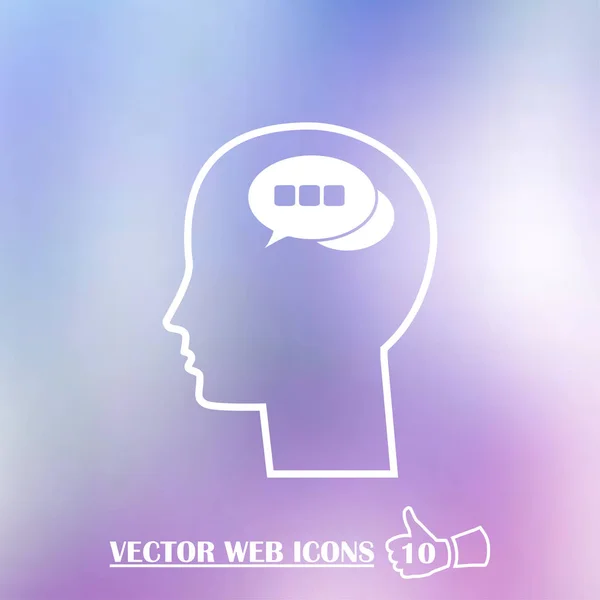 Piktogramm des menschlichen Kopfes und Chat. Vektorsymbol — Stockvektor