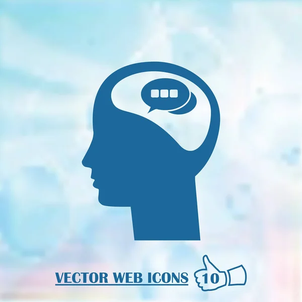 Pictograma da cabeça humana e conversa. ícone vetorial — Vetor de Stock